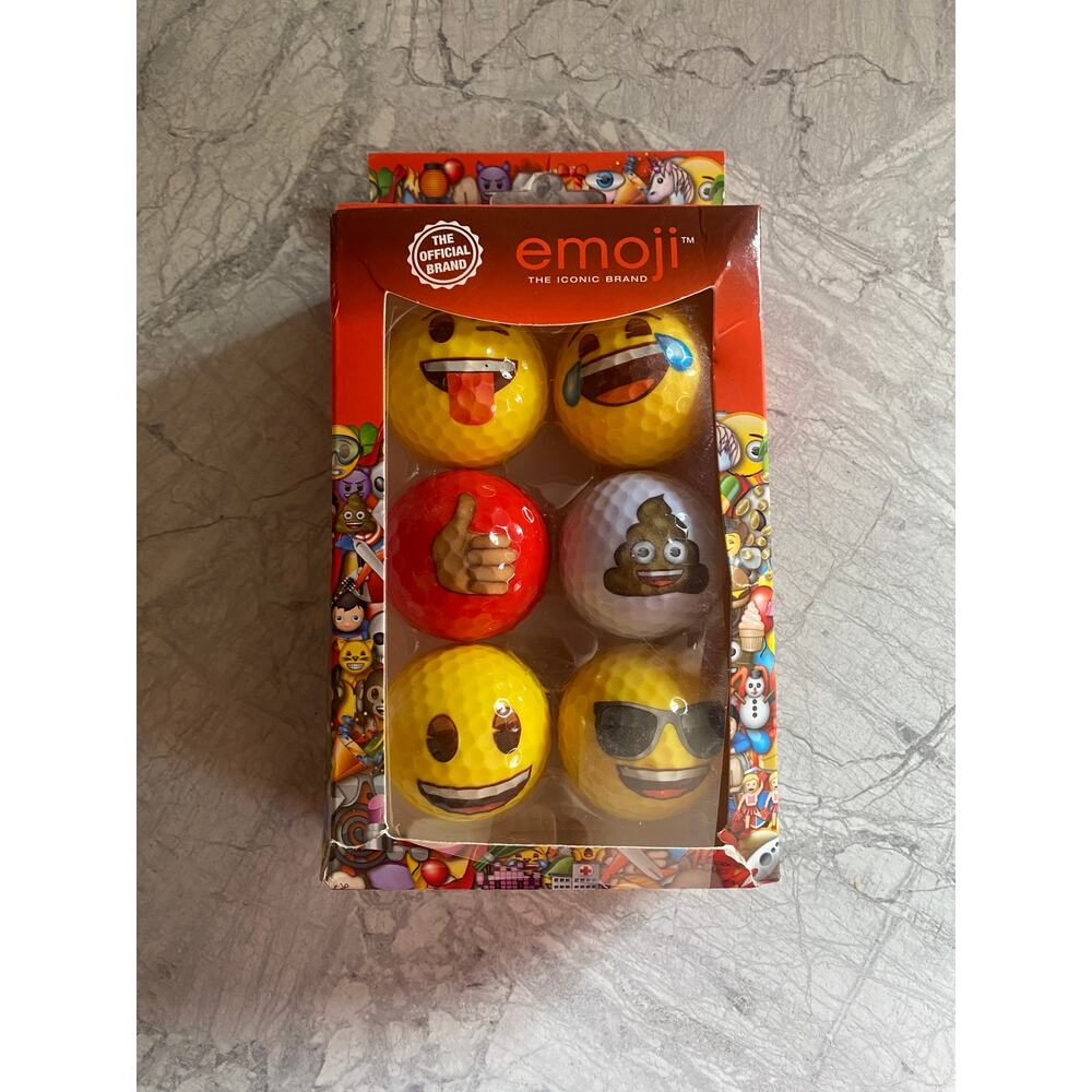 Set of 6 Emoji Novelty Golf Balls - New in Box